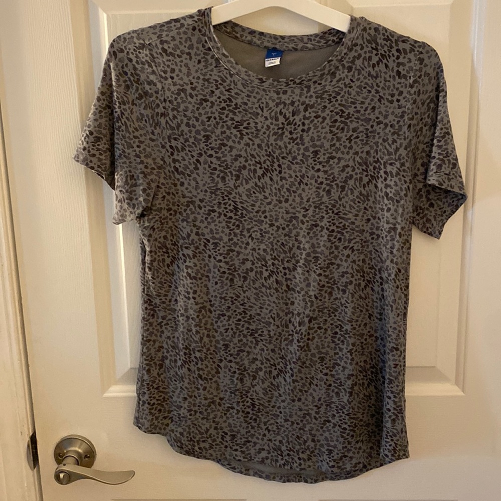 Gray animal print top